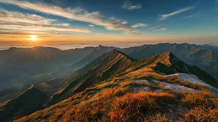 sunset in the mountains