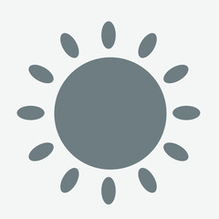 Sun icon, symbolizing brightness, warmth, energy, and outdoor weather conditions.