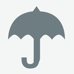Simple umbrella icon, representing protection, rain, and weather safety symbol.