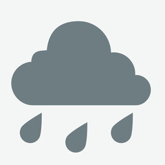 Umbrella and rain cloud icon, symbolizing weather protection and rain.