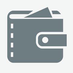 Wallet icon, money holder, finance symbol, digital payment, cash storage.