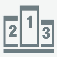 Winner success icon, achievement symbol, victory trophy, award celebration badge.