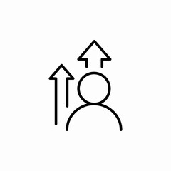 Personal growth development arrows icon vector sign