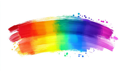 Colorful vector illustration of rainbow brush strokes on a white background.