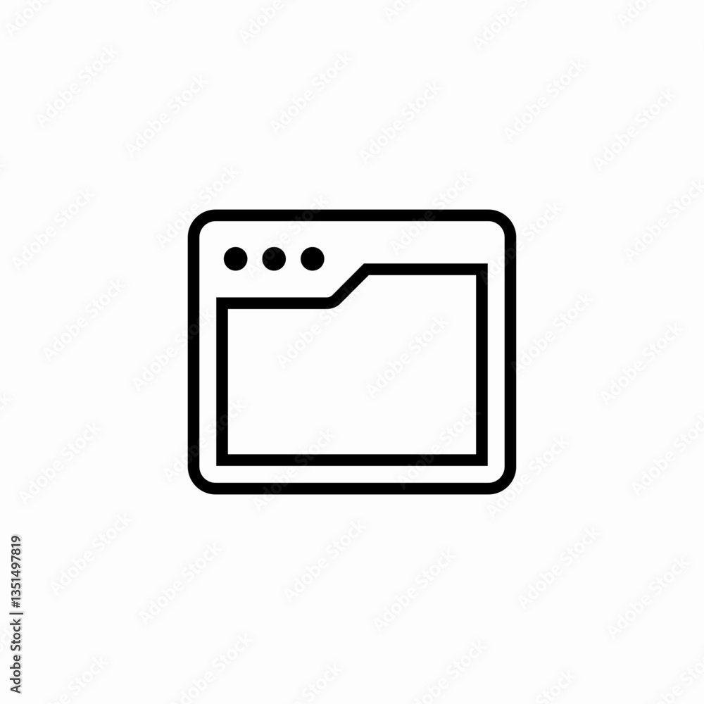 Poster web browser window folder icon vector sign