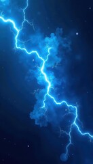 Abstract blue plasma energy burst, glowing electrical streaks, neon, wave