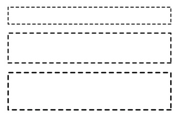 Rectangle shape dashed icon vector symbol for creative graphic design ui element in a pictogram illustration. Dotted square shapes. Graphic elements. Eps file 21.