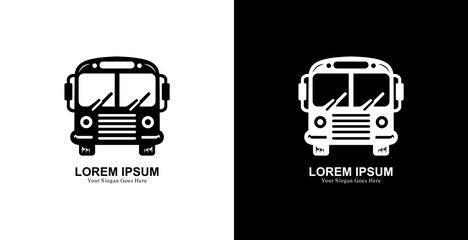 Obraz premium School bus logo design with front view and modern style