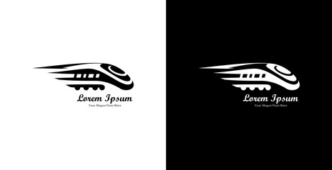 Logo design in the form of a fast train with a side view and modern style © Yohanes