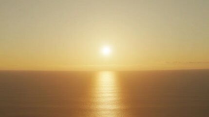 Fototapeta premium Golden Sunset over Calm Ocean with Serene Seascape.