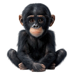 Fototapeta premium 3D Bonobo isolated on transparent background, PNG