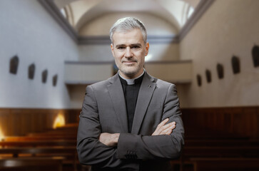 Portrait of a confident priest