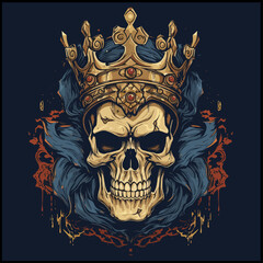 Fototapeta premium Bold black and white skull illustration, perfect for edgy and graphic designs.