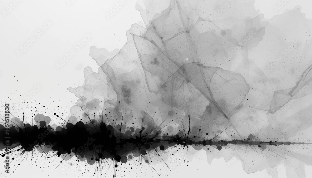 Poster creating abstract art exploring black and white ink techniques digital art studio visual artwork cre