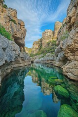 Calm canyon with serene waters