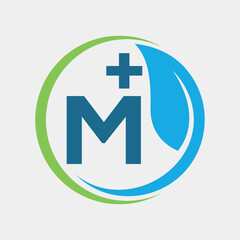 M Letter With Clinical Health Care Logo