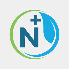 N Letter With Clinical Health Care Logo