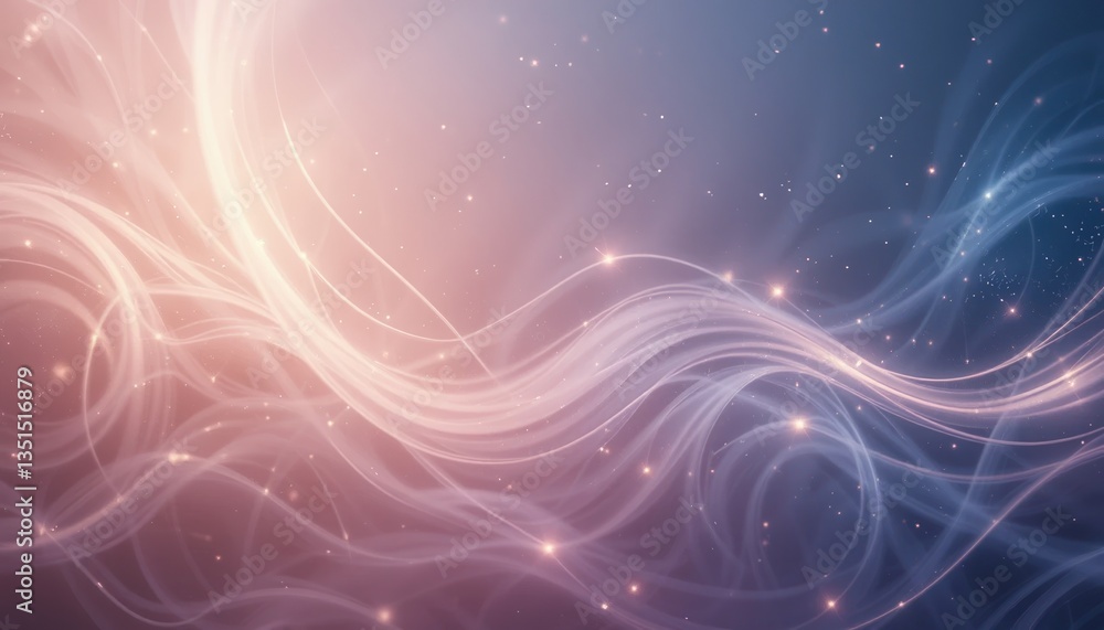 Aufkleber dynamic colorful light waves flowing across a cosmic background digital art whimsical environment ab