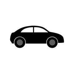 Solid black side view car icon