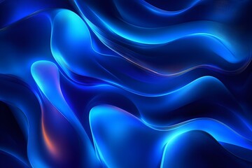 Obraz premium Futuristic abstract background with fluid blue and violet shapes forming smooth glowing waves and curves in a dynamic digital composition