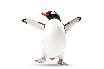 Fototapeta premium Playful penguin with outstretched wings