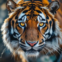 Obraz premium Tiger Staring Portrait with Intense Eyes Animal Close Up Wildlife
