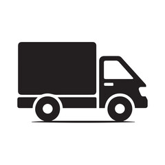 Fototapeta premium Delivery Truck with Trailer Icon Vector Illustration