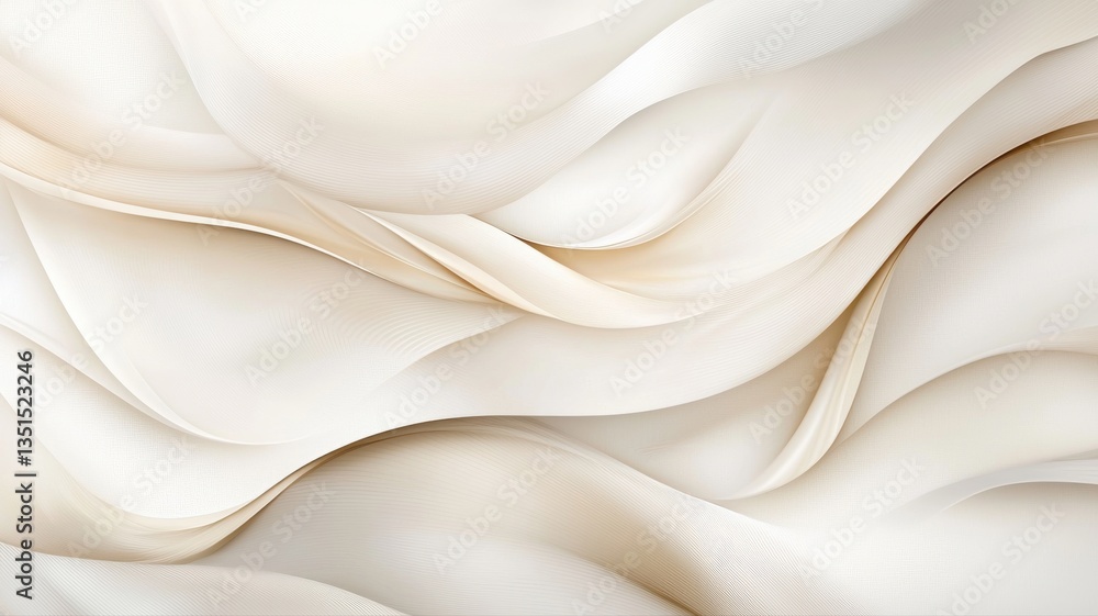Poster abstract smooth beige fabric texture with flowing curves and soft lighting, ideal for backgrounds an