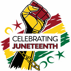 Celebrating Juneteenth 1865 SVG | Freedom Fist Vector