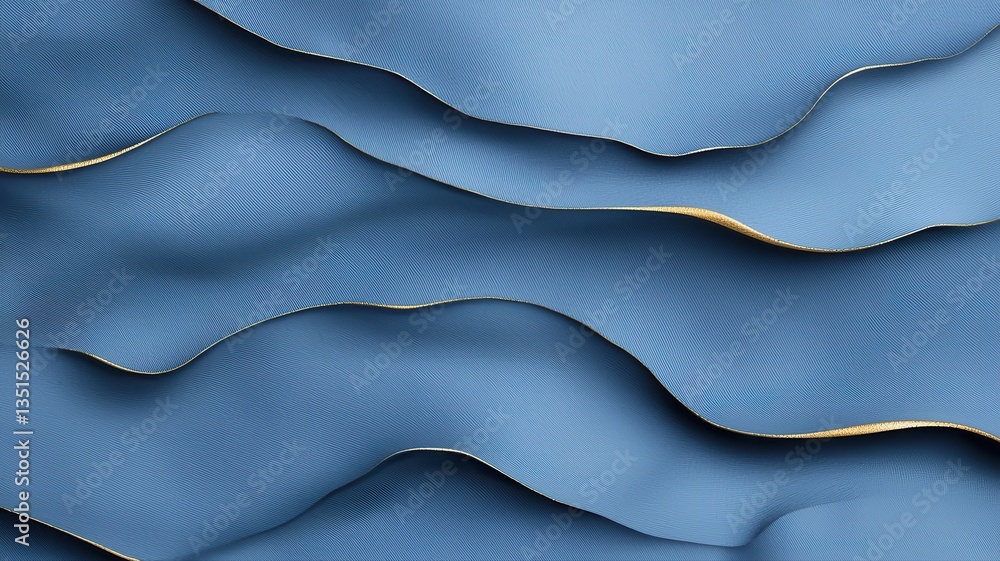 Poster abstract wavy blue surface with texture. modern design with flowing, smooth curves and gradient shad