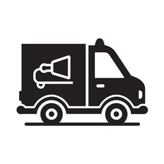 Fototapeta premium Delivery Truck with Trailer Icon Vector Illustration