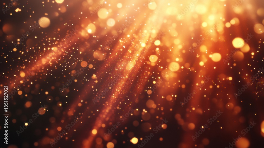 Aufkleber bright golden light particles create a dazzling effect in a dark background at a festive event or ce