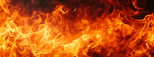 Intense Fire Flames Burning Brightly with Heat and Energy in Detail