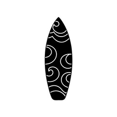 creative details Surfboard with Ocean Waves Patterned on It Icon vector illustration 