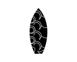 creative details Surfboard with Ocean Waves Patterned on It Icon vector illustration 