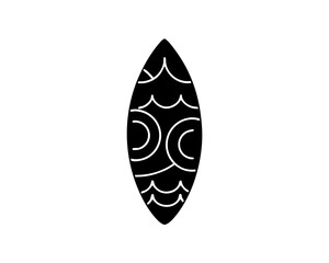 creative details Surfboard with Ocean Waves Patterned on It Icon vector illustration 