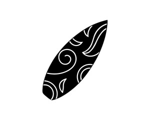 creative details Surfboard with Ocean Waves Patterned on It Icon vector illustration 