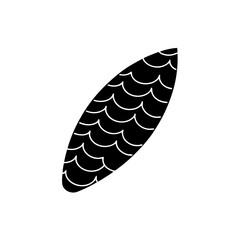creative details Surfboard with Ocean Waves Patterned on It Icon vector illustration 