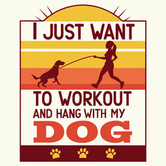 Workout and Hang with My Dog SVG | Fitness and Dog Lover Design