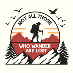 Not All Those Who Wander SVG | Mountain Hiking Adventure