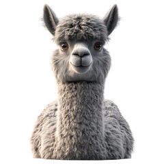 3d Llama isolated on transparent background, PNG