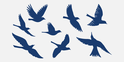 Fototapeta premium Grace in Flight A Dynamic Collection of Artistic Bird Silhouettes