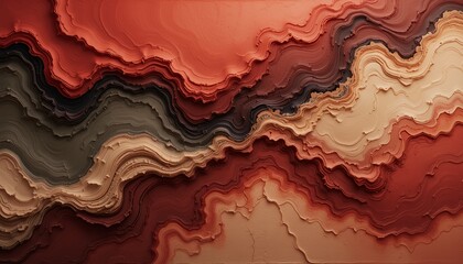 Fototapeta premium Abstract Earthy Hues Textured Landscape Digital Art Wallpaper Background Design