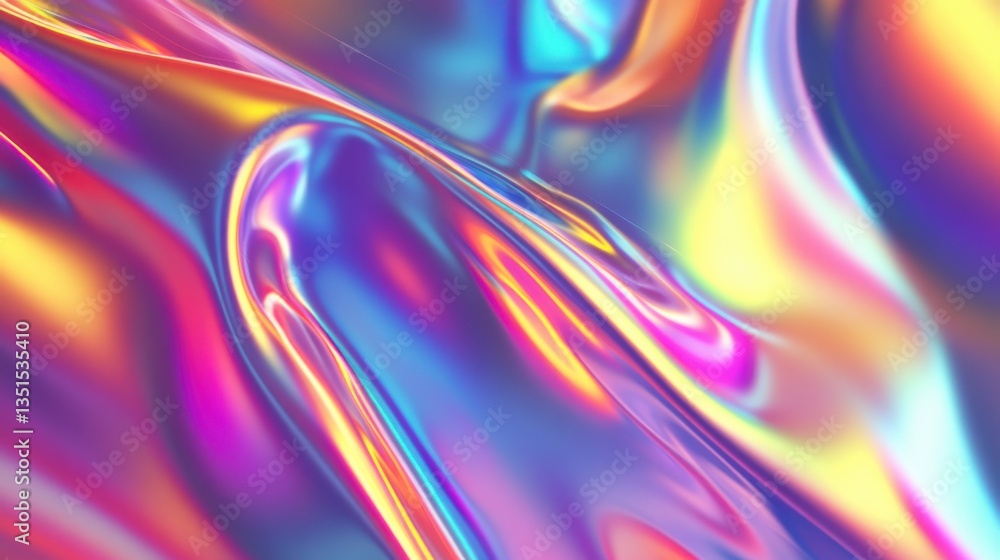 Poster colorful abstract texture reflects light with vivid hues and smooth curves creating a captivating vi