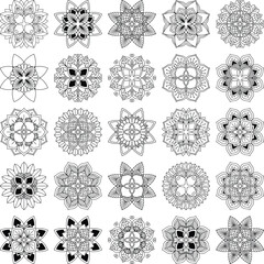 Collection of 25 intricate mandala vectors, perfect for cutting, engraving, sublimation, and decoration.