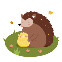 hedgehog and cartoon vector