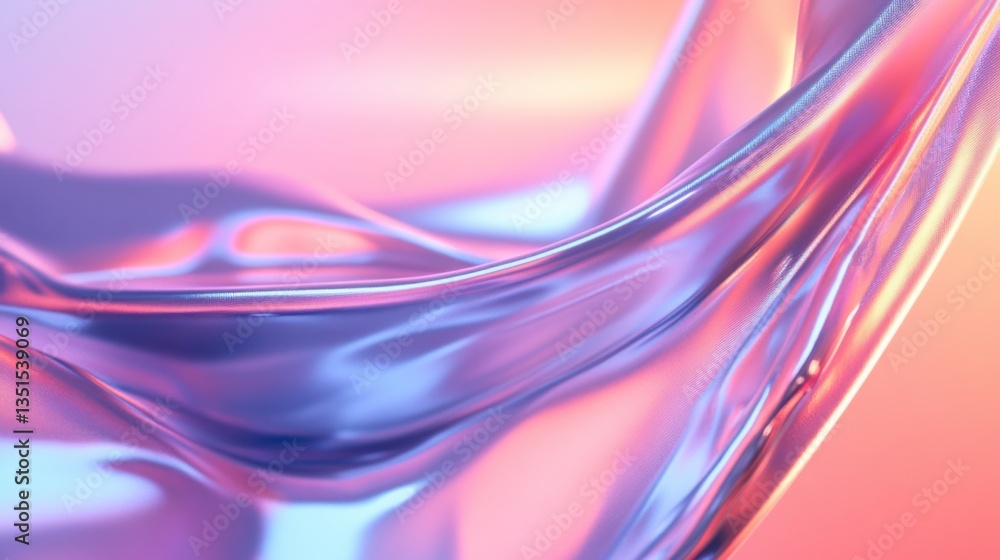 Poster fluid motion creates mesmerizing patterns with vibrant colors under soft light in an abstract settin