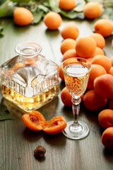 Apricot liquor with fresh fruits.