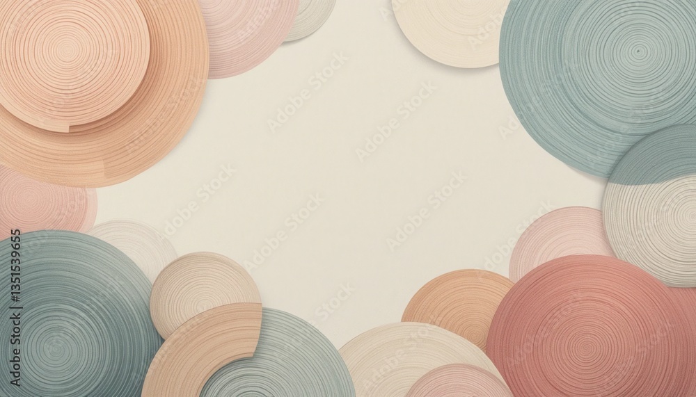 Poster creative circular patterns abstract design digital art modern aesthetic colorful composition minimal