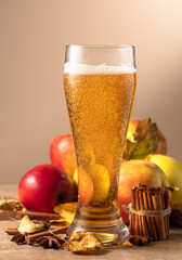 Apple cider with apples, cinnamon, and anise.